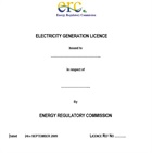 Electricity generation licence 